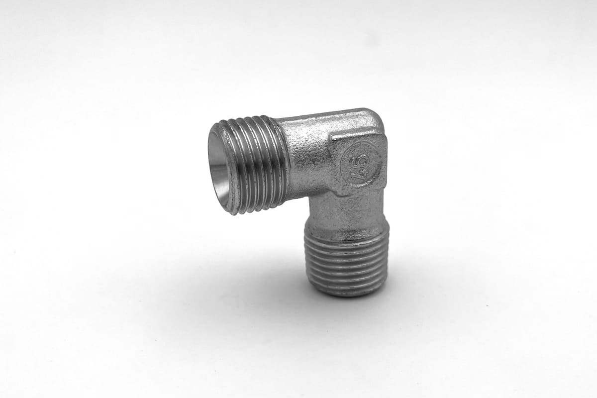 Raccordo A Gomito Maschio 1/2 Per Cucina A Gas E Piano Cottura – Universale Argento