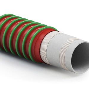 Tubo leggero e flessibile in gomma a basso grado di permeazione per camion cisterna per il trasporto di una vasta gamma di prodotti alimentari.