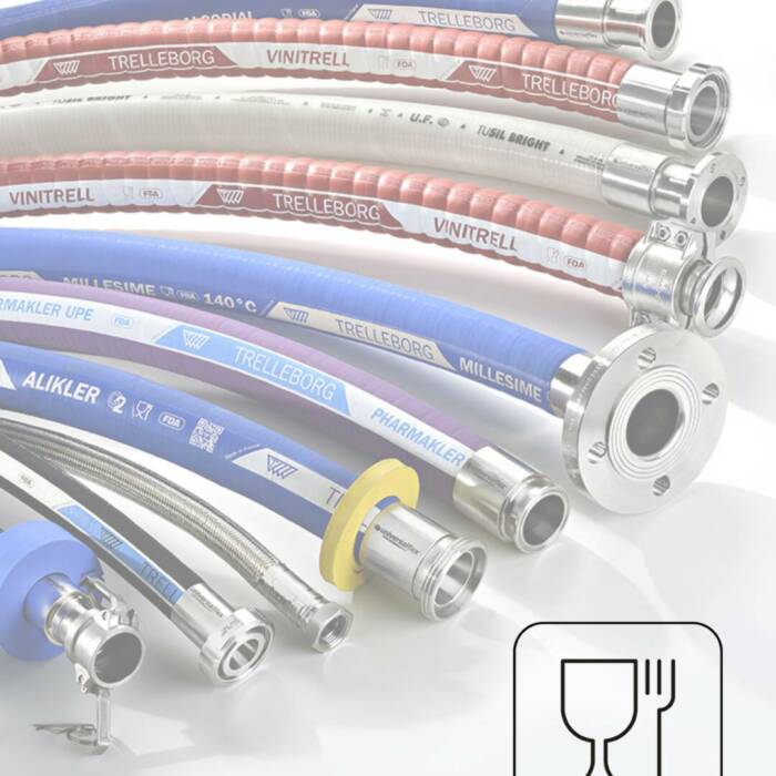 tubi flessibili raccordati per industria alimentare e cosmetica conformi MOCA