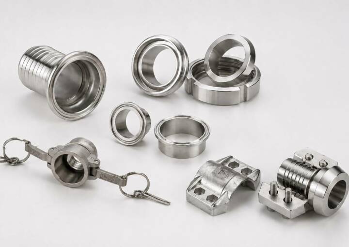 Gamma raccordi inox AISI 304 e 316L per settore food, pharma e chimico