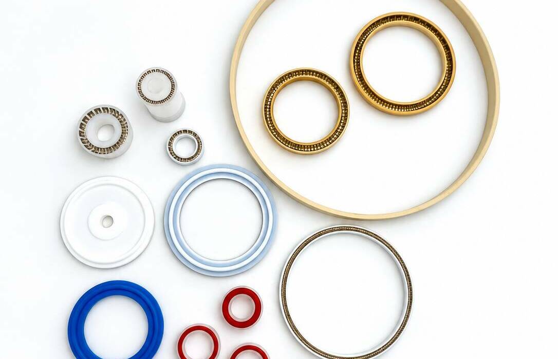 Weiße PTFE-Dichtungen in verschiedenen Größen für industrielle Anwendungen