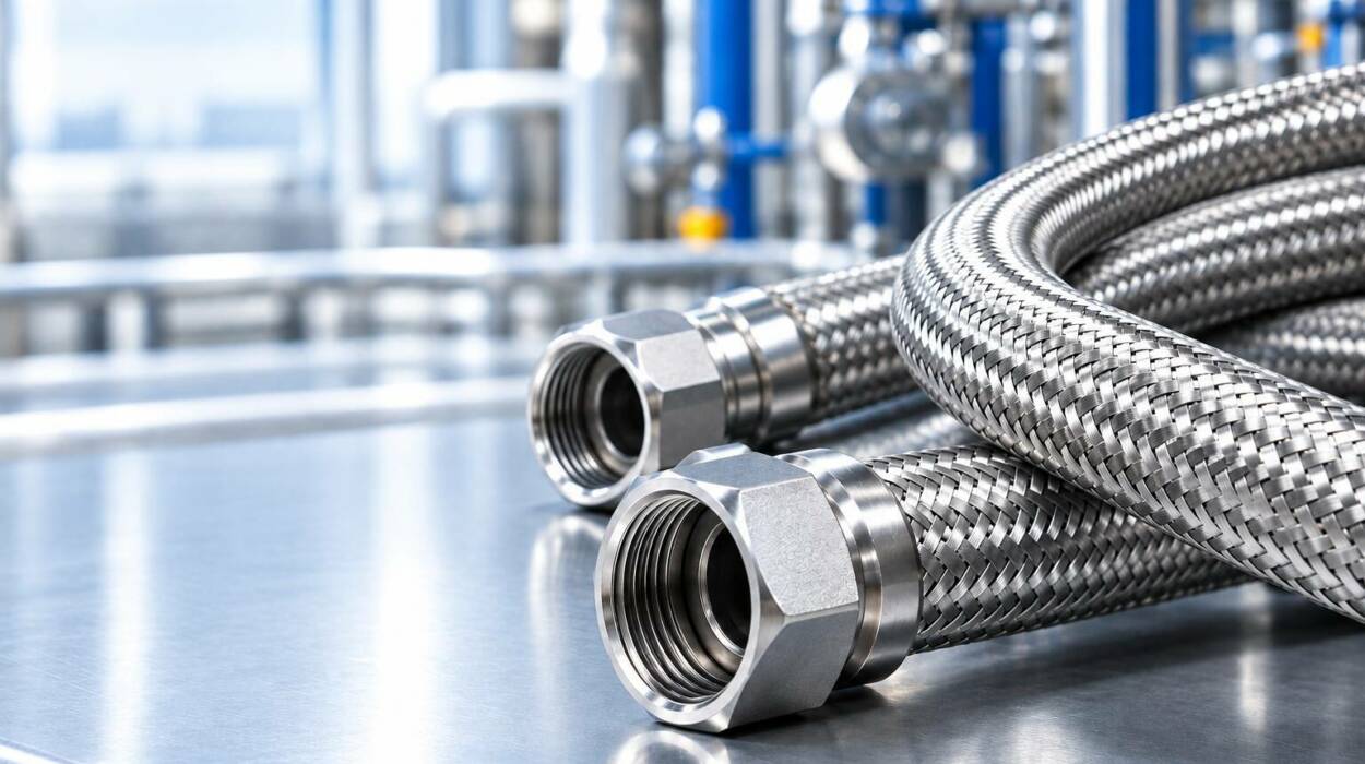 Tubo flessibile in acciaio inox corrugato con singola e doppia calza per impianti industriali Universalflex