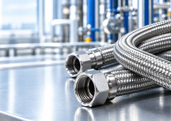 Tubo flessibile in acciaio inox corrugato con singola e doppia calza per impianti industriali Universalflex